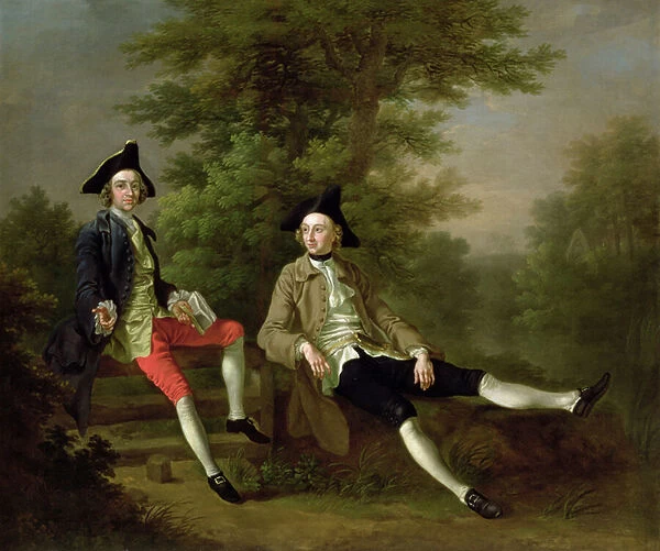Portrait of David Garrick (1717-79) (left) and William Windham of Felbrigg (1717-61