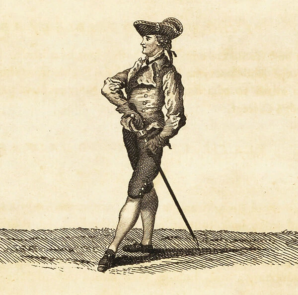 Portrait of Domenico Angelo, Italian sword and fencing master. 1787 (engraving)