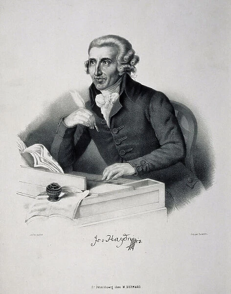 'Portrait du compositeur Joseph Haydn (1732-1809)'Lithographie allemande. Pushkin Memorial Museum, Saint Petersbourg