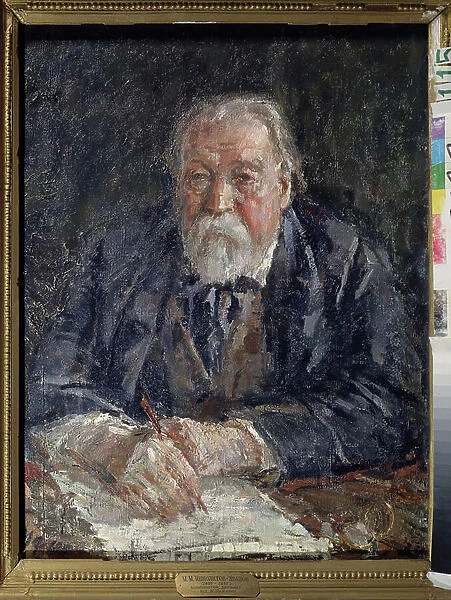 Portrait du compositeur Mikhail Ippolitov Ivanov (Ippolitov-Ivanov) (1859-1935). Peinture de Mikhail Fyodorovich Shemyakin (Chemiakin) (1875-1944), huile sur toile, 1934. Art russe, 20e siecle, art moderne. State Central M