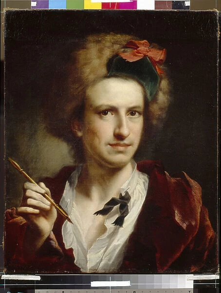 Portrait du graveur Francesco Bartolozzi (1728-1813). Peinture de Anton Raphael Mengs (1728-1779), huile sur toile. Art allemand, 18e siecle, classicisme. State art Gallery, Lviv (Ukraine)