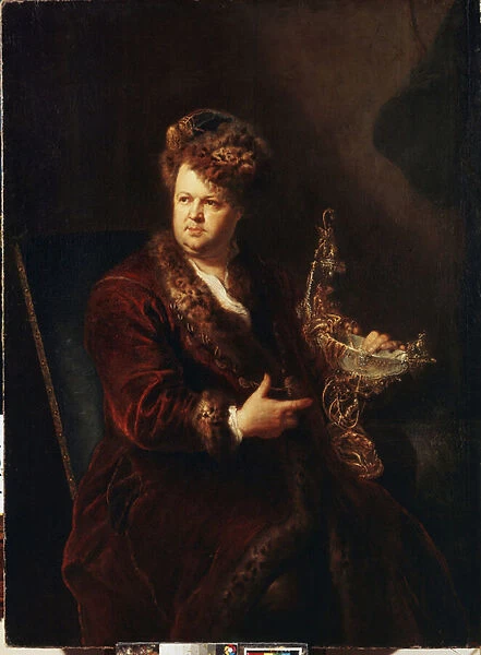 Portrait du joaillier Johann Melchior Dinglinger (1664-1731). Peinture de Antoine Pesne (1683-1757), vers 1721. Art allemand, style baroque. Musee de l Ermitage Saint Petersbourg