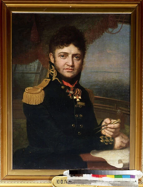 'Portrait du navigateur et officier Yuri Lisyansky (Lisiansky ou Lisianski) (1773-1837)'Peinture de Vladimir Borovikovsky (Borovikovski) (1757-1825) 1810 State Central Navy Museum Saint Petersbourg