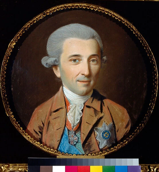 Portrait du prince Nikolai Ivanovich Saltykov (1736-1816) - Oeuvre de Johann Heinrich Schmidt (1749-1829), pastel sur papier (27, 5x27, 5 cm), vers 1780 - Portrait of Prince Nikolay I. Saltykov, Pastel on paper by J. H