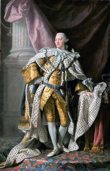 'Portrait du roi George III (1738-1820) roi d Angleterre en tenue de couronnement'Peinture d Allan Ramsay (1713-1784) vers 1770 Art Gallery of South Australia Adelaide Australie