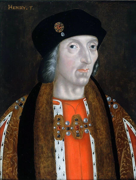 'Portrait du roi Henry VII d Angleterre (1457-1509)'Peinture de l ecole anglaise Collection privee