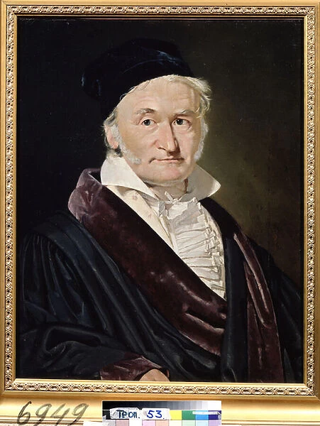 'Portrait du scientifique allemand Karl (Carl) Friedrich Gauss (1777-1855)'(Portrait of the Mathematician, Astronomer and Physicist Carl Friedrich Gauss (1777-1855)) Peinture de Christian Albrecht Jensen (1792-1870) 1840 Dim