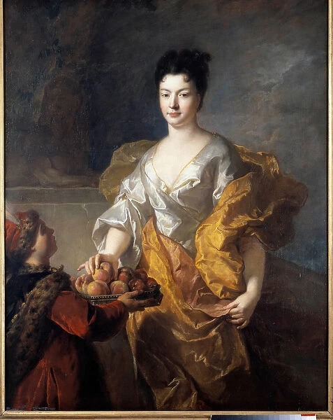 Portrait of the Duchess of The Force. Painting by Francois De Troy (1645 - 1730), 1714
