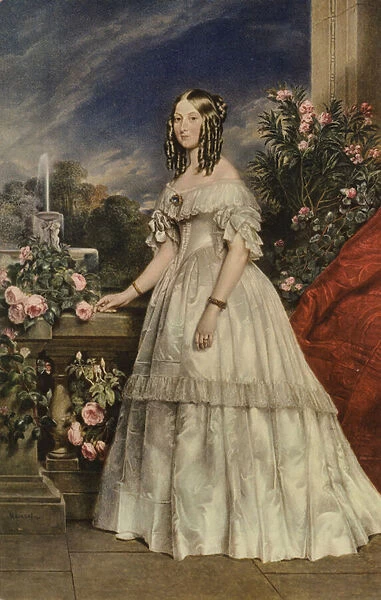 Portrait of the Duchess of Orleans (colour litho)