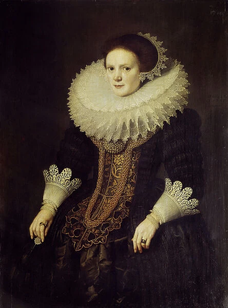 Portrait of a Dutch Woman Painting by Michiel Van Miereveld (1567-1641), 1625 Lyon