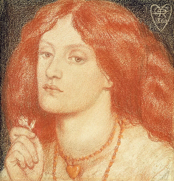 Portrait of Elizabeth Siddal (1834-62), 1860 (red chalk on paper)