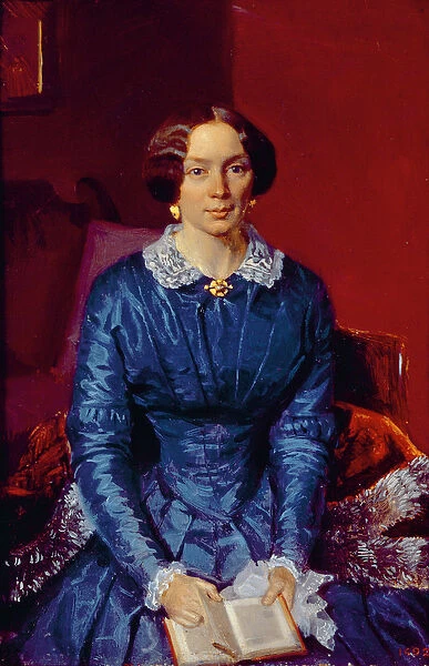 Portrait of Elizaveta Petrovna Zhdanova (1818-55) 1846-47 (oil on card)