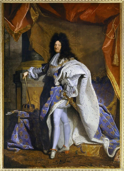 Portrait en pied de Louis XIV (1638-1715) age 63 en grand royal costume Painting de l