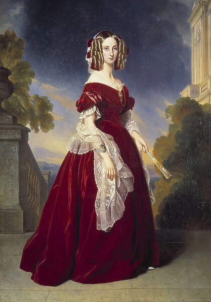 Portrait en pied de Louise Marie Therese Charlotte Isabelle d Orleans