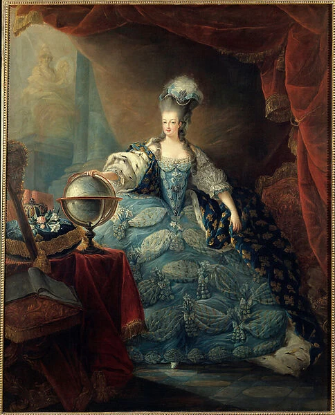 Portrait en pied de Marie Antoinette de Lorraine Habsburg (1754-1793) dit '