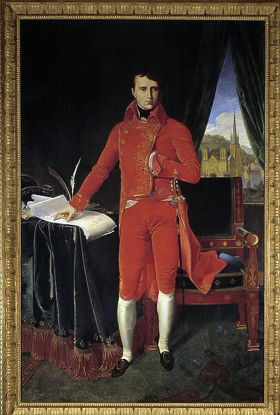 Portrait en pied de Napoleon Bonaparte (1769-1821) en premier Consul Painting by Joseph Pel after Jean-Auguste-Dominique Ingres (Jean Auguste Dominique) (1780-1867) 1929 Sun. 1, 2x2, 2 m