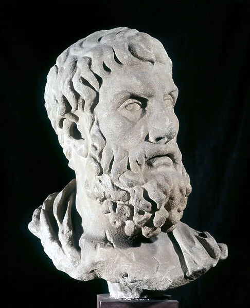 Portrait of Epicure (341 BC - 270 BC), Greek philosopher, founder of epicurism