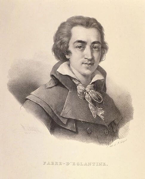 Portrait of Fabre d Eglantine (1750-94), 1825 (litho)