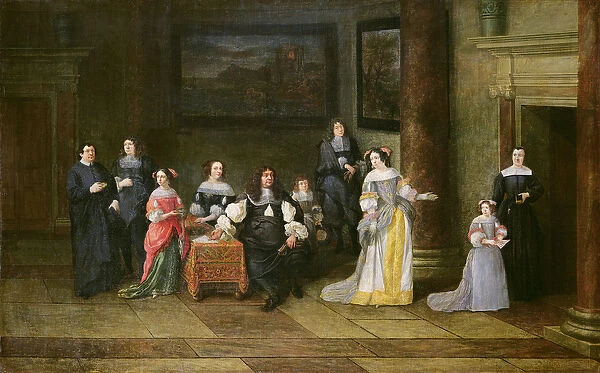 Portrait of a Family in an Interior (oil on canvas)