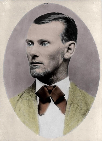 Portrait of the famous criminal Jesse James (1647-1882)