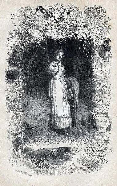 Portrait of Fantine in love by Tholomyes - Illustration by Gustave Brion (1824-1877