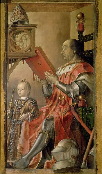 Portrait of Federigo da Montefeltro, Duke of Urbino (1422-82) and his son Guidobaldo (d