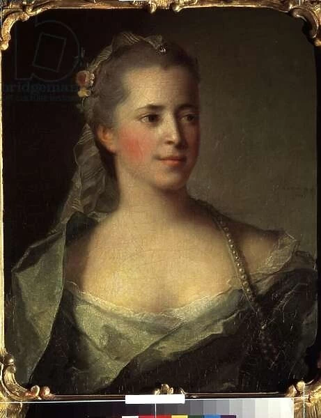 Portrait de femme. (Portrait of a Lady). Peinture de Jean Marc Nattier (Jean-Marc Nattier, 1685-1766), 1757. Style Rococo. Huile sur toile. Musee Pouchkine, Moscou