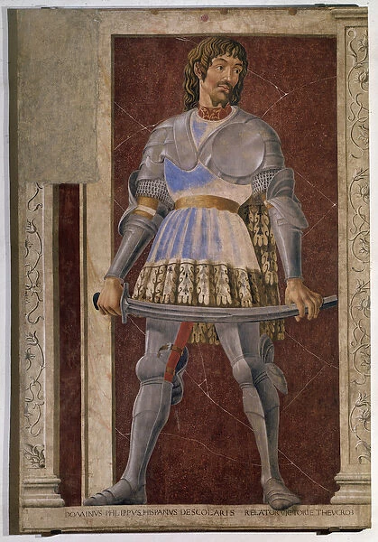 Portrait of the Florentine condottiere Pippo Spano ( Fresco, 15th century)