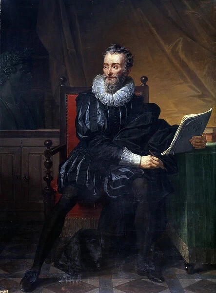 Portrait in foot of the French poet Francois de Malherbe (1555-1628