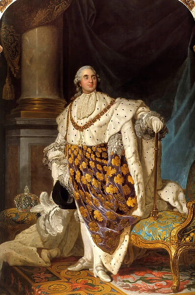 Portrait in foot of the King of France Louis XVI in sacre costume (1754-1793