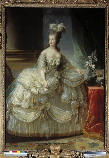 Portrait in foot of Marie Antoinette by Lorraine Habsburg Queen of France (1755-1793