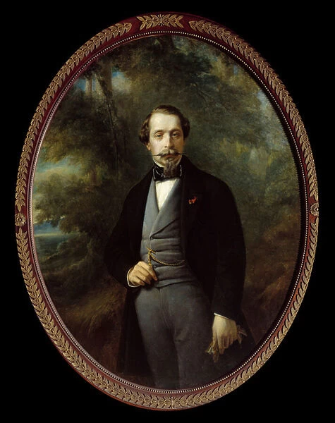 Portrait in foot of Napoleon III (1808 - 1873). Painting by Francois Xavier (Franz Xaver