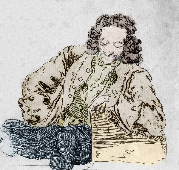 Portrait of Francois Marie Arouet, dit Voltaire (1694-1778) detail after '