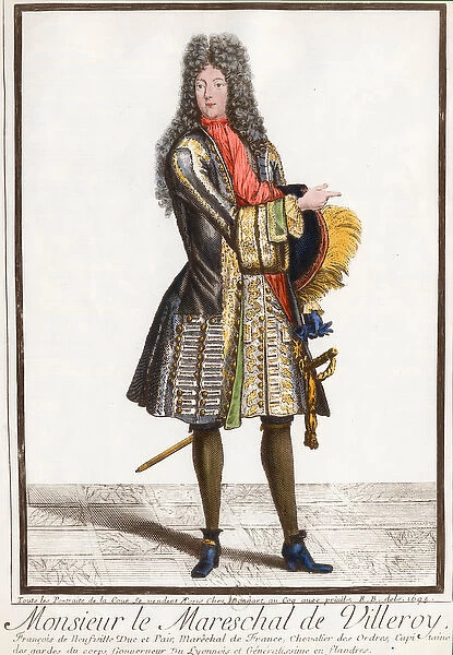 Portrait of Francois de Neufville, Duke of Villeroy (1644 - 1730), marechal of France