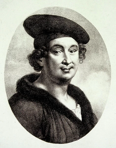 Portrait of Francois Villon (1431 - 1463), French poet - engraving n. d