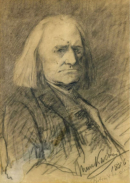 Portrait of Franz Liszt (1811-1886) by Munkacsy, Mihaly (1844-1900)