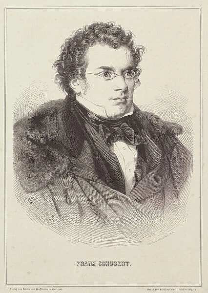 Portrait of Franz Schubert (1768-1827) (engraving)