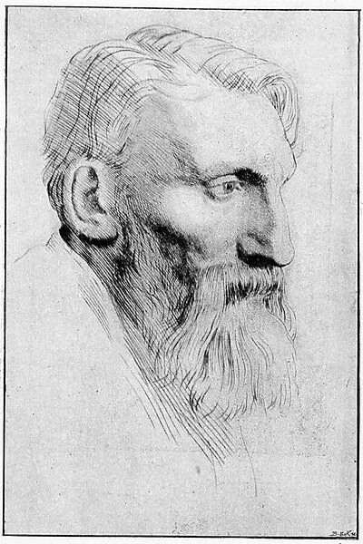 Portrait of the French sculptor Auguste Rodin (1840 - 1917