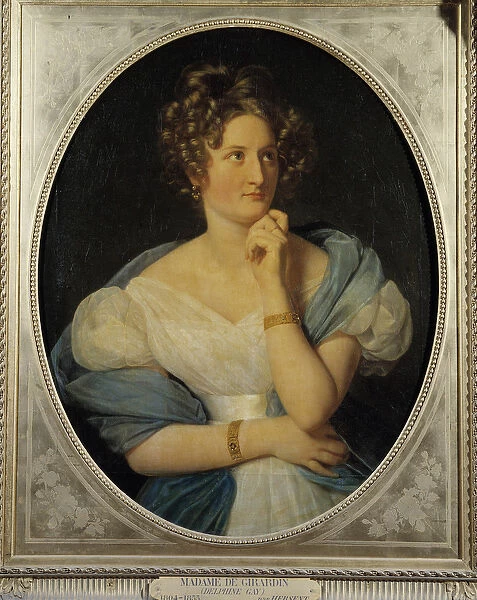 Portrait of the French writer Delphine Gay (1804-1855), Madame Emile de Girardin Her pen