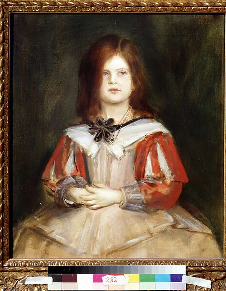Portrait de Gabriella Lenbach (fille du peintre). Peinture de Franz von Lenbach (1836-1904), 1898. Art allemand du 19eme siecle. Huile sur toile. Musee des Beaux arts Pouchkine