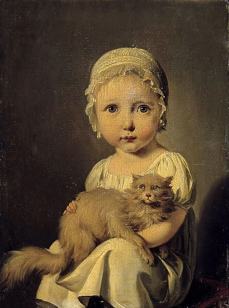 Portrait of Gabrielle Arnault (1811-1872) daughter of the artist Painting by Louis