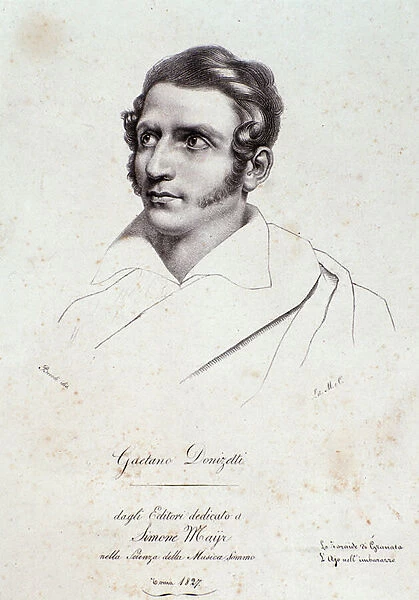 Portrait of Gaetano Donizetti (engraving, 1827)