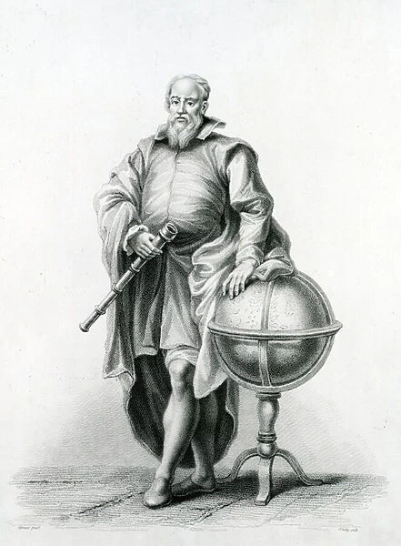 Portrait of Galileo Galilei (1564-1642), 1815 (engraving)