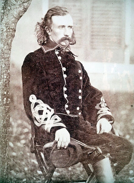Portrait of General Custer (1839 - 1876), protagonist of the civil war in the United