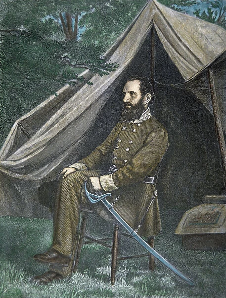 Portrait of General Stonewall Jackson (colour litho)