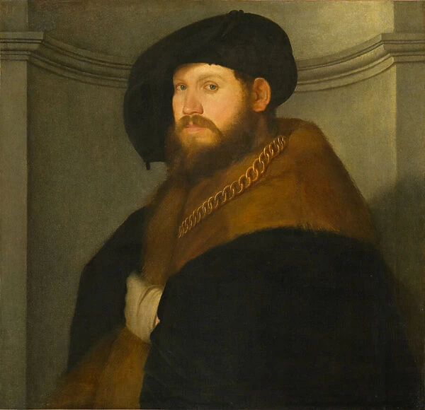 Portrait of a Gentleman Wearing a Gold Chain, circa 1525-1530 (oil on canvas)