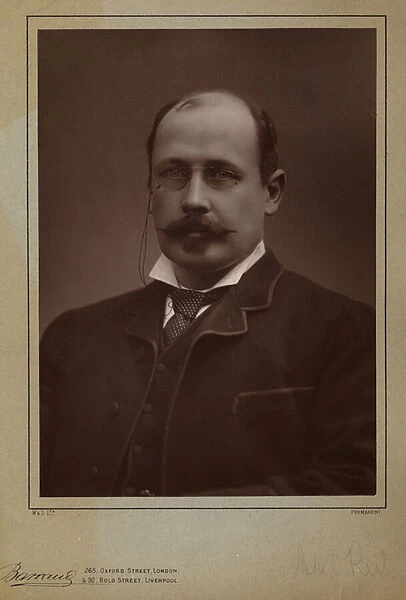 Portrait of George Augustus Henry Sala (b  /  w photo)