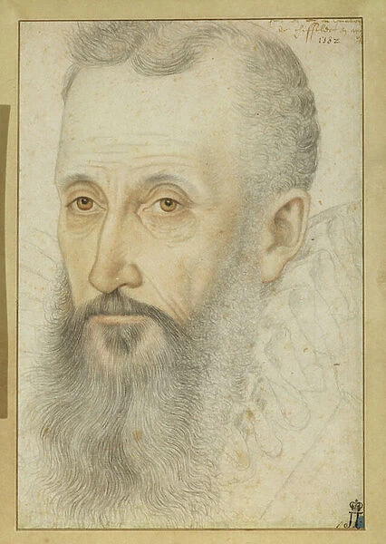Portrait of George Talbot, 6th Earl of Shrewsbury (1528-90) (chalk on paper)