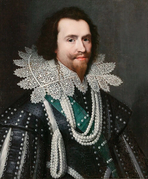 'Portrait de George Villiers (1592-1628) duc de Buckingham'(George Villiers, 1st Duke of Buckingham (1592-1628)) Peinture de Michiel Jansz van Mierevelt (1566-1641), 1625-1626 - Oil on wood, 69, 5x57