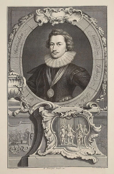 Portrait of George Villiers, Duke of Buckingham, illustration from